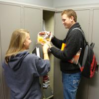 Commuters Use the Commuter Lockers in the Ohio Union